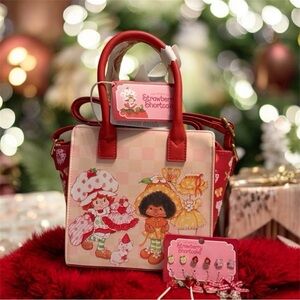 Loungefly Strawberry Shortcake Orange Blossom Mini Satchel & Earrings